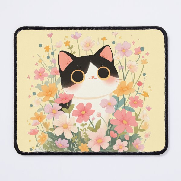 Aperçu de l'œuvre Chat mignon dans le jardin de fleurs, fleurs magnifiques : 3 créée et vendue par Frezcola.
