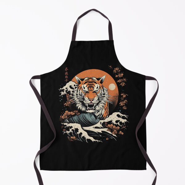 Item preview, Year of the Tiger Print - Tiger and Moon - Retro Tiger designed and sold by DreamersPlan.