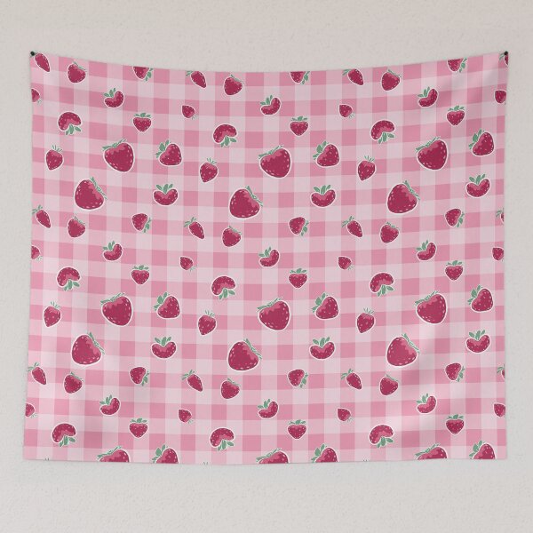 Item preview, Strawberry Picnic on Pink Gingham designed and sold by KarenEHaley.