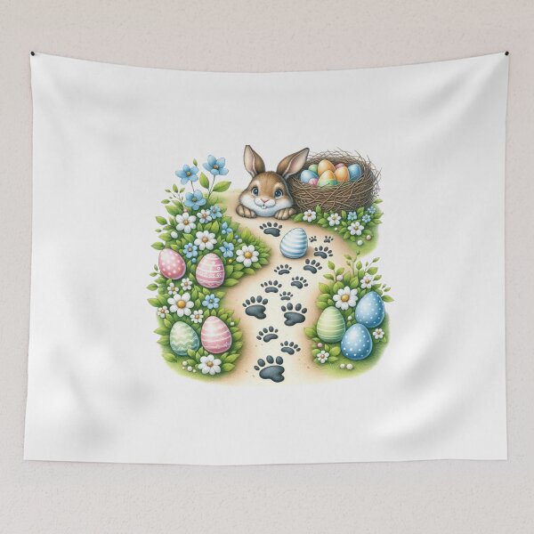 Item preview, Easter Bunny Footprints Hidden Nest  designed and sold by creativechaster.