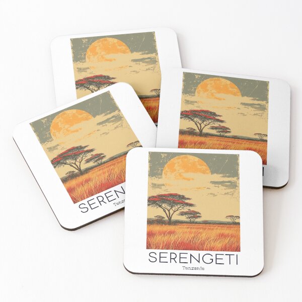 Item preview, A Vintage Travel Illustration of Serengeti National Park - Tanzania designed and sold by GoodOldVintage.