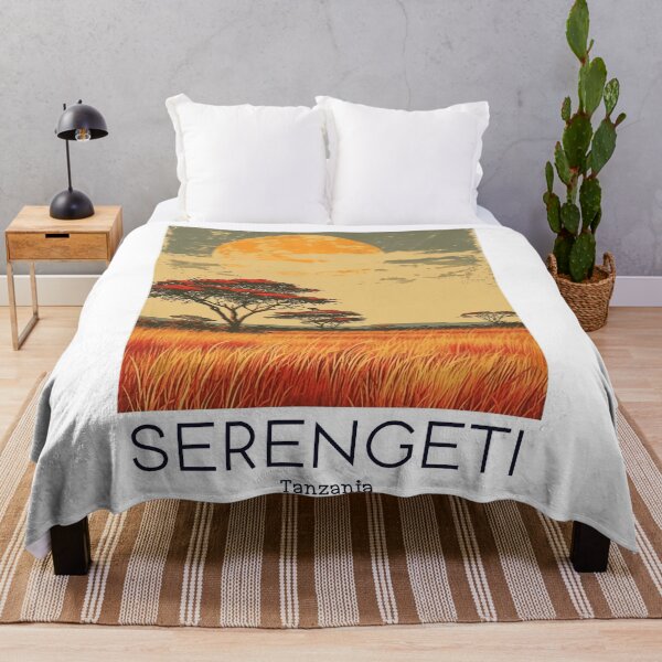 Item preview, A Vintage Travel Illustration of Serengeti National Park - Tanzania designed and sold by GoodOldVintage.