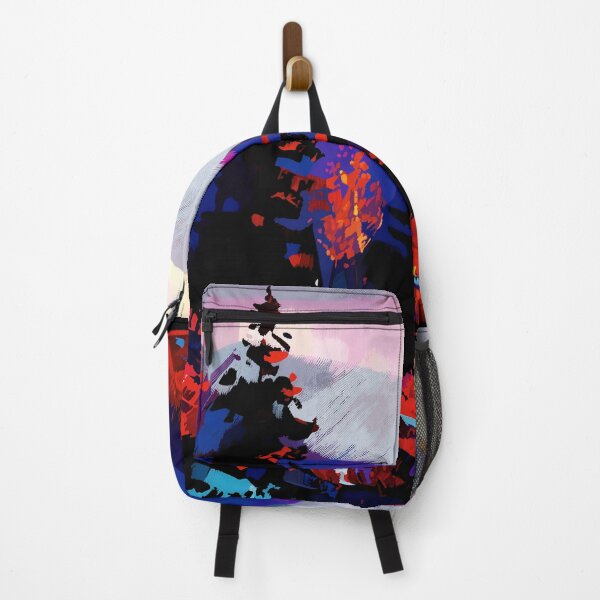 Item preview, Digital painting, summer, nature in red and blue, mountain painting, concept art designed and sold by Gabi.Media.