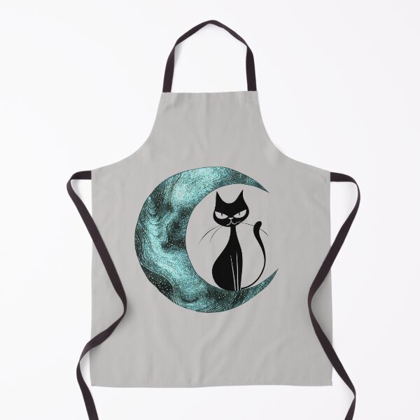 Item preview, Cat and Moon - Blue Moon - Retro Cat - Cute Cat - Black Cat designed and sold by DreamersPlan.