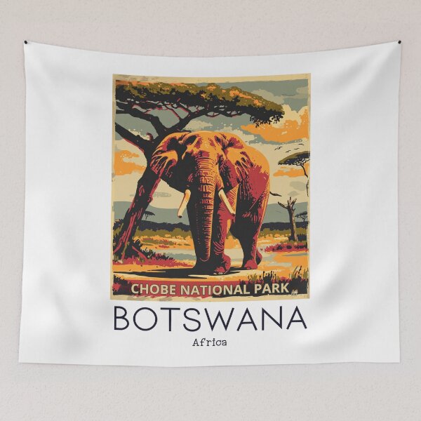 Item preview, A Vintage Travel Illustration of Chobe National Park - Botswana designed and sold by GoodOldVintage.