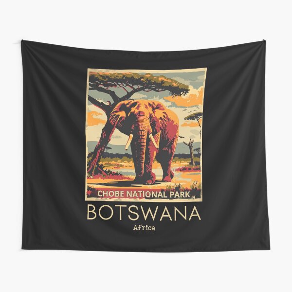 Vista previa del artículo con la obra «Una ilustración de viajes vintage del Parque Nacional Chobe - Botswana», diseñado y vendido por GoodOldVintage.