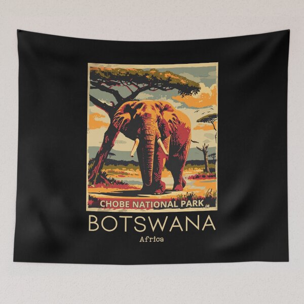 Item preview, A Vintage Travel Illustration of Chobe National Park - Botswana designed and sold by GoodOldVintage.
