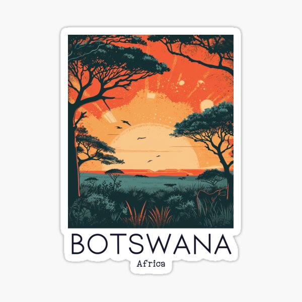 Vista previa del artículo con la obra «Una ilustración de viajes vintage de Botswana - África», diseñado y vendido por GoodOldVintage.