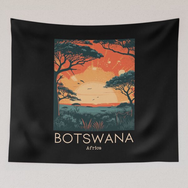 Item preview, A Vintage Travel Illustration of Botswana - Africa designed and sold by GoodOldVintage.