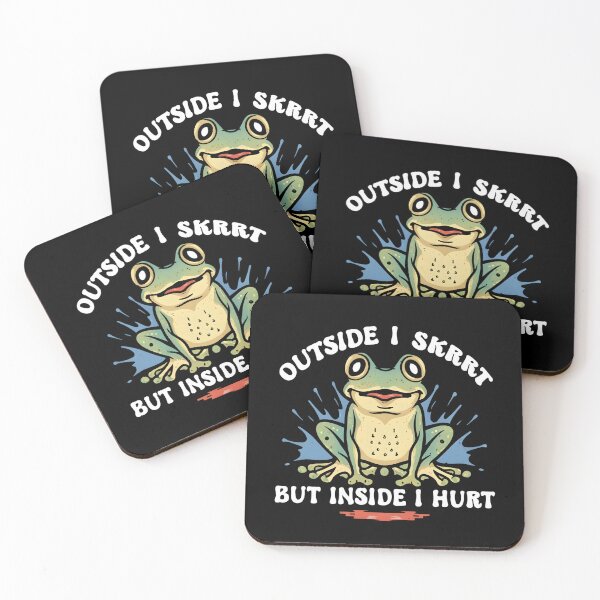 Item preview, Outside I Skrrt But Inside I Hurt, Funny Meme frog designed and sold by JustCrafted.