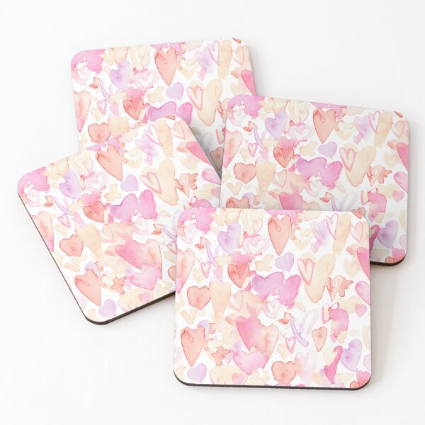 Item preview, Watercolor Hearts Pink designed and sold by mwagie.