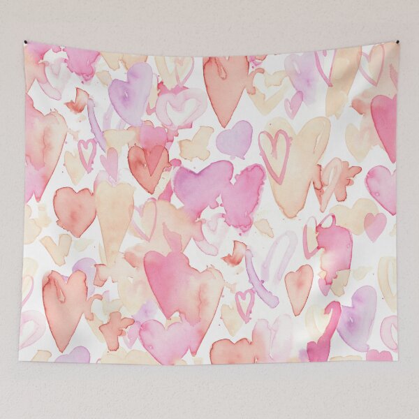 Item preview, Watercolor Hearts Pink designed and sold by mwagie.