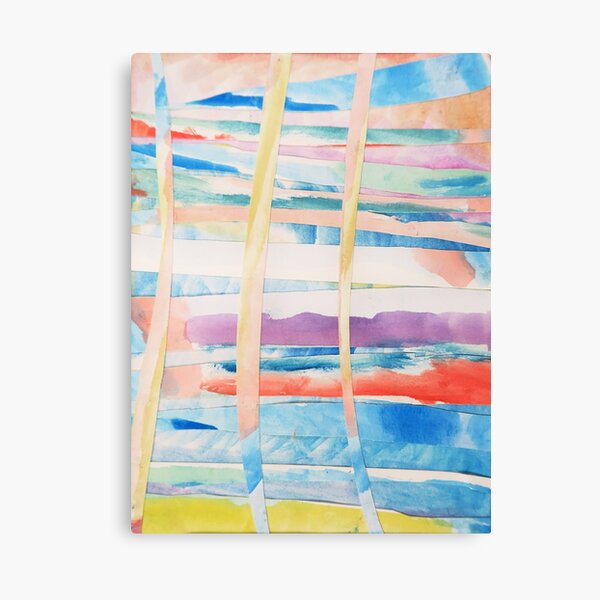 Woven Watercolor Colorful Abstract Painting Canvas Print