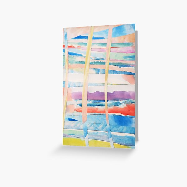 Woven Watercolor Colorful Abstract Painting Greeting Card