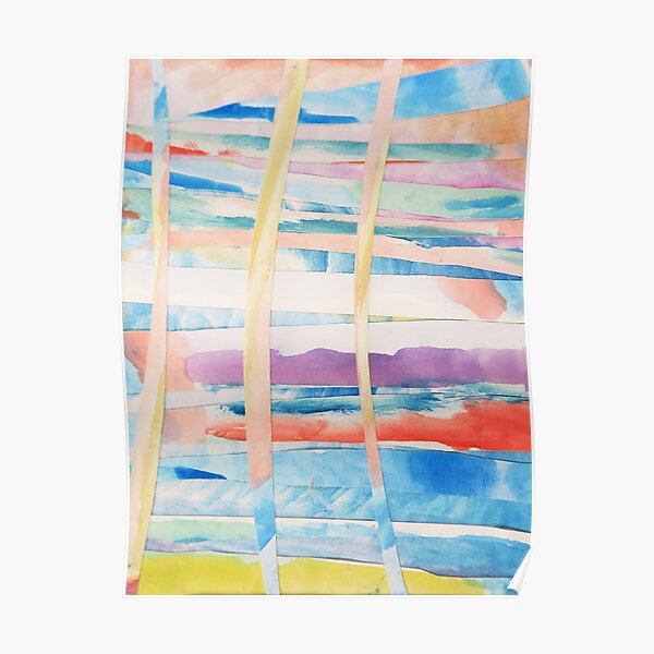 Woven Watercolor Colorful Abstract Painting Poster