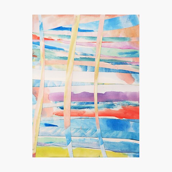 Woven Watercolor Colorful Abstract Painting Photographic Print