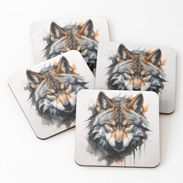 Item preview, Watercolor Grey Wolf Painting designed and sold by PolygonPinnacle.