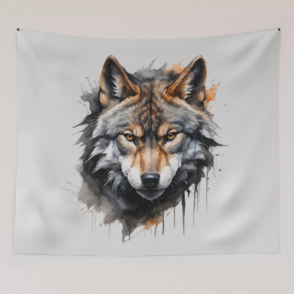 Item preview, Watercolor Grey Wolf Painting designed and sold by PolygonPinnacle.