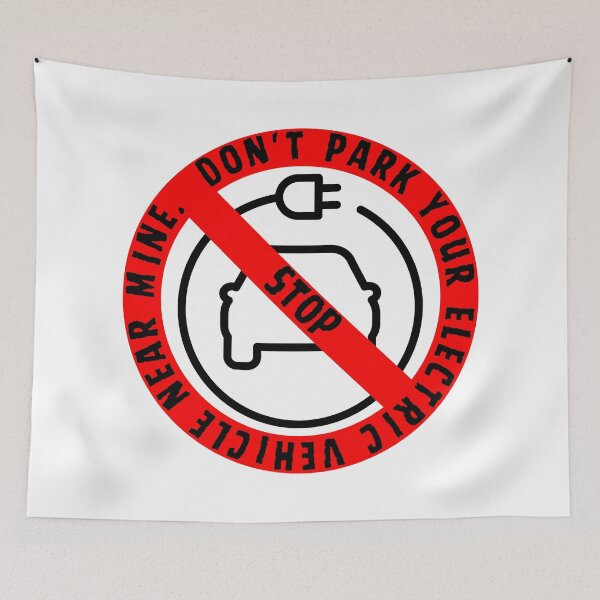 Item preview, Don't Park your Electric Vehicle near Mine Stickers designed and sold by Aquillashop.