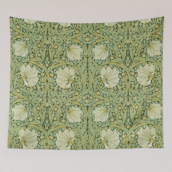 Item preview, William Morris Pimpernel Floral Blue Wallpaper designed and sold by antiqueart.