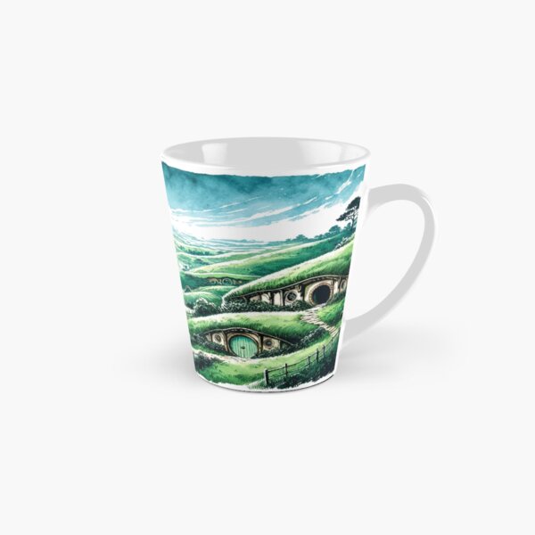 Item preview, Panoramic Sumi-e Hobbiton: Tranquil Fantasy Ink Landscape designed and sold by MythicBiscuit.