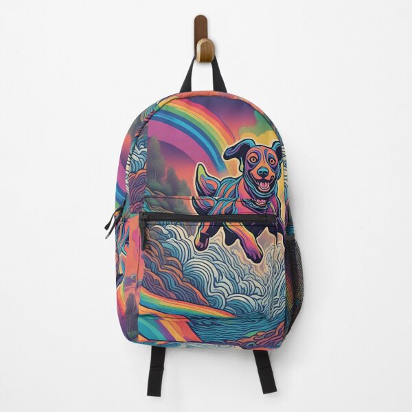 Item preview, Colorful Flying Rainbow Dog Trippy Psychedelic Style Art designed and sold by GoodNaturedAI.