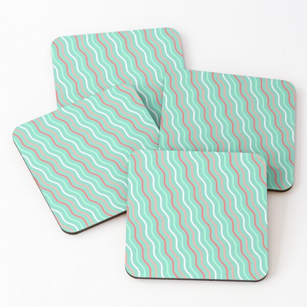 Item preview, Green Peach Red & White Curly Waves Consistent Collage designed and sold by Alchemy-A-La-G.