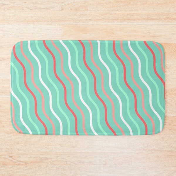 Item preview, Green Peach Red & White Curly Waves Consistent Collage designed and sold by Alchemy-A-La-G.