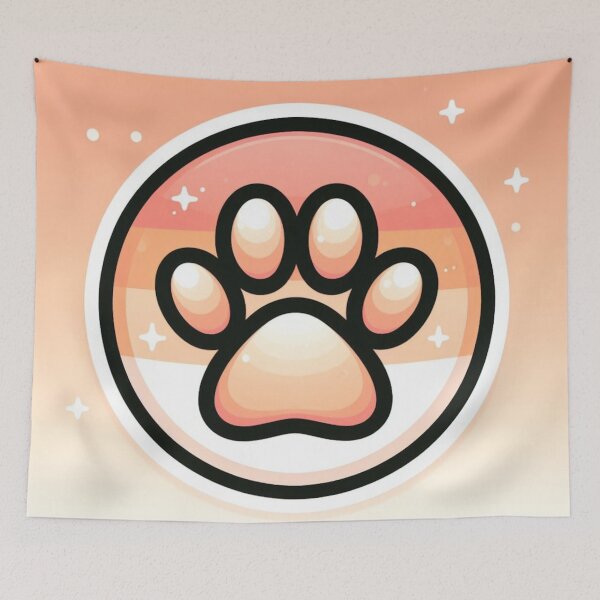 Item preview, Sparkling Peach Pawprint designed and sold by LyssasMindArt.