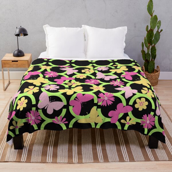 Item preview, Butterfly Symmetry: Mashup Lime Green Pink Tones Art Pattern designed and sold by LLdreams.