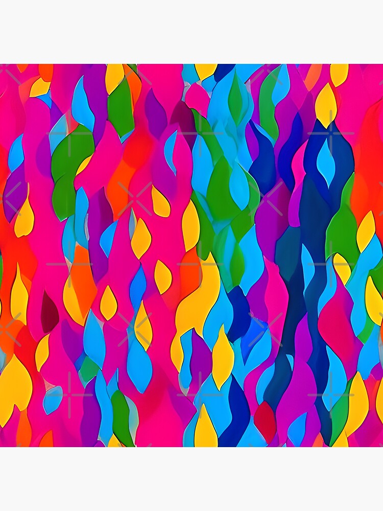 Thumbnail 3 of 3, Sticker, Rainbow Rain - Medium Print designed and sold by Nicos-NovelTs.