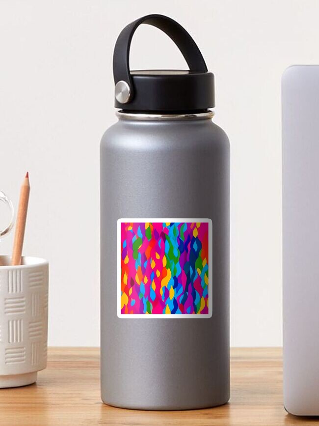 Thumbnail 1 of 3, Sticker, Rainbow Rain - Medium Print designed and sold by Nicos-NovelTs.