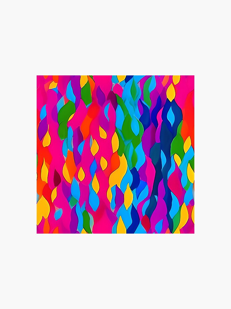 Thumbnail 3 of 3, Sticker, Rainbow Rain - Small Print designed and sold by Nicos-NovelTs.