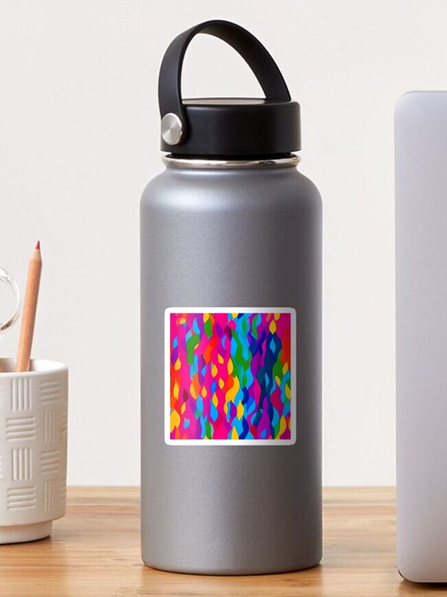 Thumbnail 1 of 3, Sticker, Rainbow Rain - Small Print designed and sold by Nicos-NovelTs.