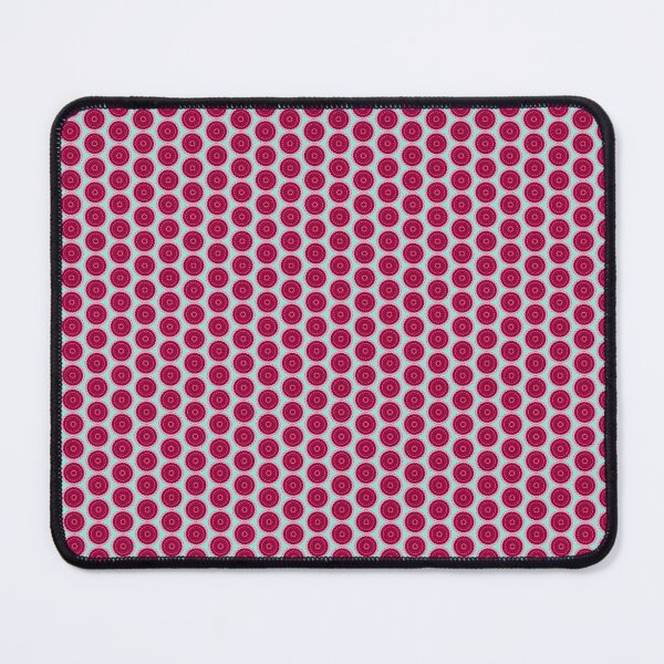 Item preview, Abstract Red Pink Tiled Round Mandala Print on Aqua Blue designed and sold by kattakitty.