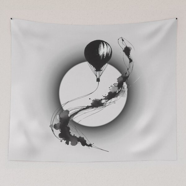 Item preview, Minimalism Line Art - Hot Air Balloon designed and sold by HausKatz.