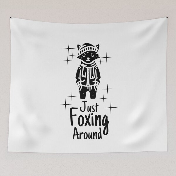 Item preview, Playful Fox Cartoon - Just Foxing Around stars black designed and sold by Weknes.