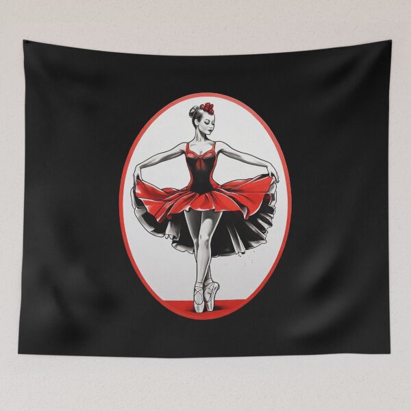 Item preview, Graceful Ballerina in Red: A Portrait of Elegance. designed and sold by NewtBoo.