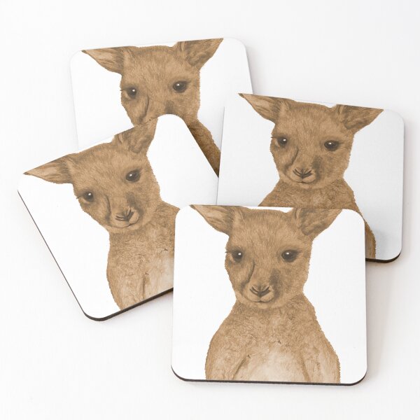 Item preview, Kangaroo Joey portrait drawn designed and sold by Kate Twohig.