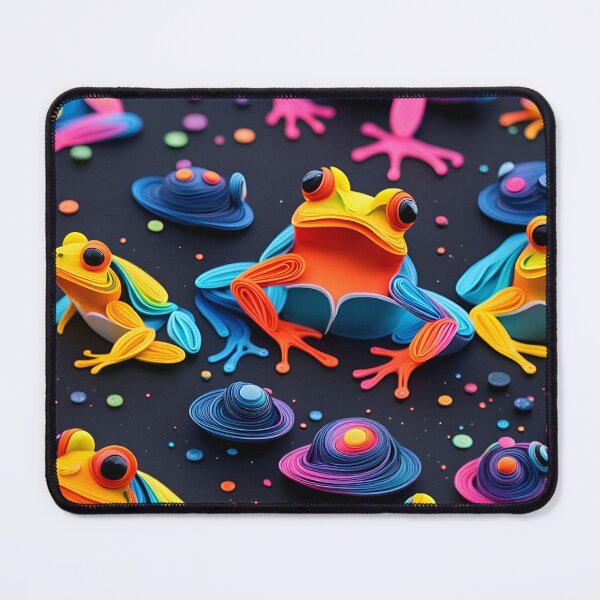 Item preview, Colourful frogs  abstract artpiece designed and sold by Coolparrotgirl.