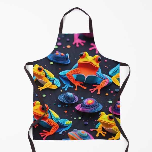 Item preview, Colourful frogs abstract artpiece designed and sold by Coolparrotgirl.