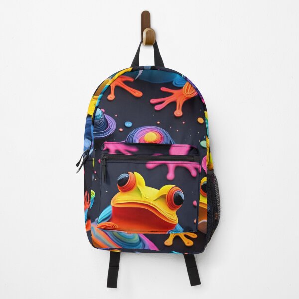 Item preview, Colourful frogs abstract artpiece designed and sold by Coolparrotgirl.