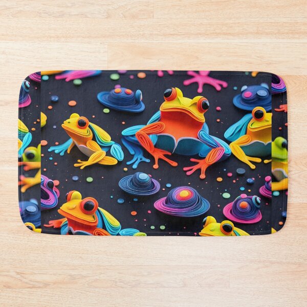 Item preview, Colourful frogs  abstract artpiece designed and sold by Coolparrotgirl.
