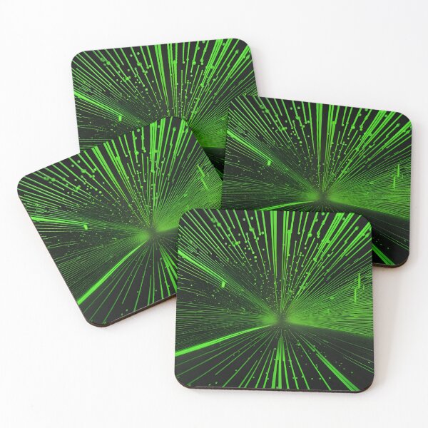 Item preview, Green neon lines abstract artpiece,  designed and sold by Coolparrotgirl.