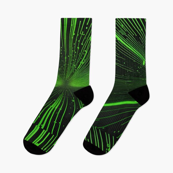 Item preview, Green neon lines abstract artpiece,  designed and sold by Coolparrotgirl.
