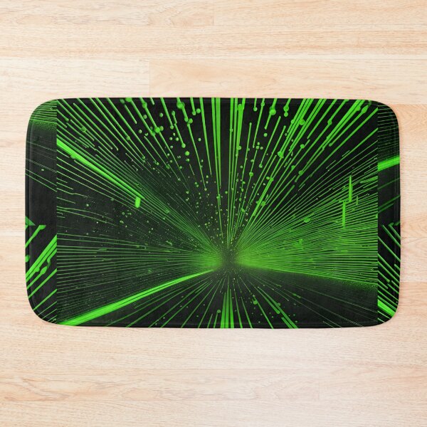 Item preview, Green neon lines abstract artpiece,  designed and sold by Coolparrotgirl.