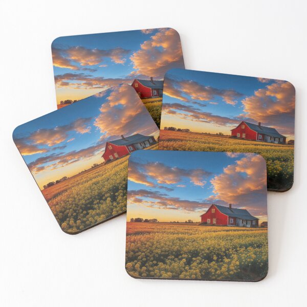 Item preview, Red Farmhouse in Countryside designed and sold by Miguel's AI Store.