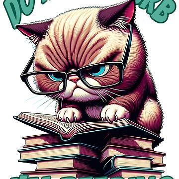 Artwork thumbnail, Humorous Bookworm Cat Reading by Unitepeople
