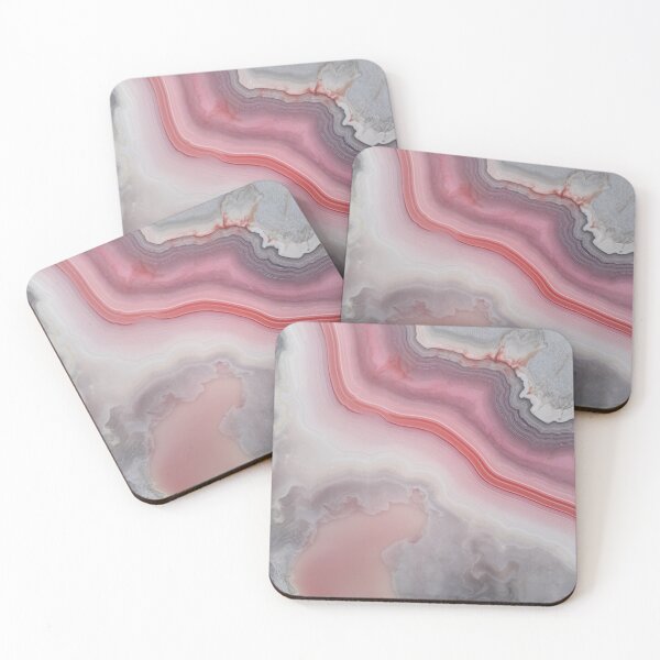 Item preview, Abstract Art Pink Grey Agate Design Nature Print  designed and sold by fluffstuffgifts.