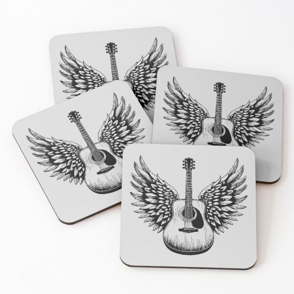 Item preview, Acoustic Guitar with Wings - Six-String Strumming designed and sold by hadleyfoo.